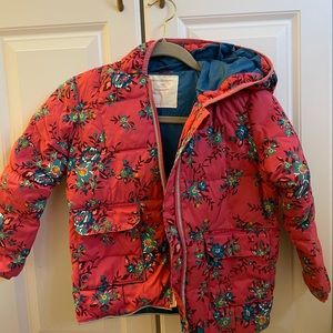 Hanna Andersson Floral Puffer Jacket sz 120